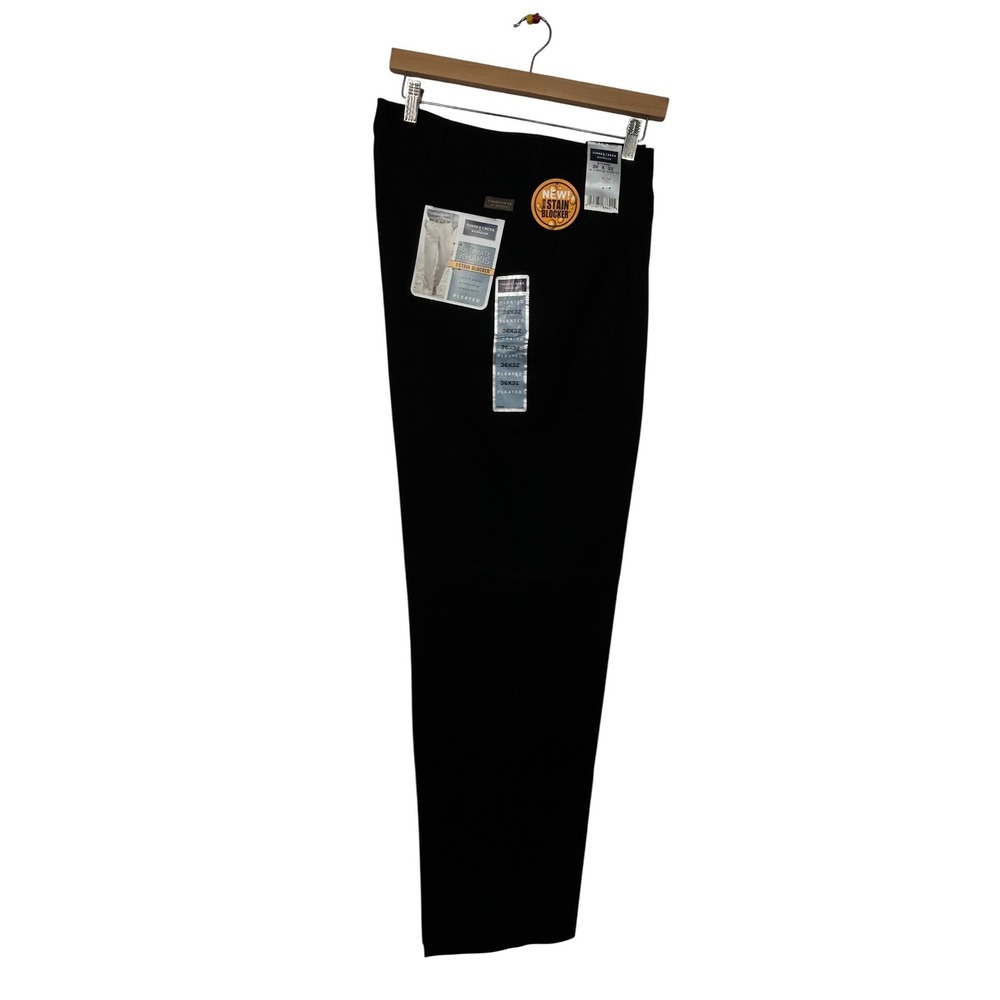 Timber Creek by Wrangler Ultimate Khakis Mens 36x32 Black Pleated Pants 67100BL